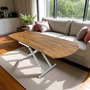 Hanah Home Mesa de Comedor Extensible Yan Yari Oval - Nogal y Blanco